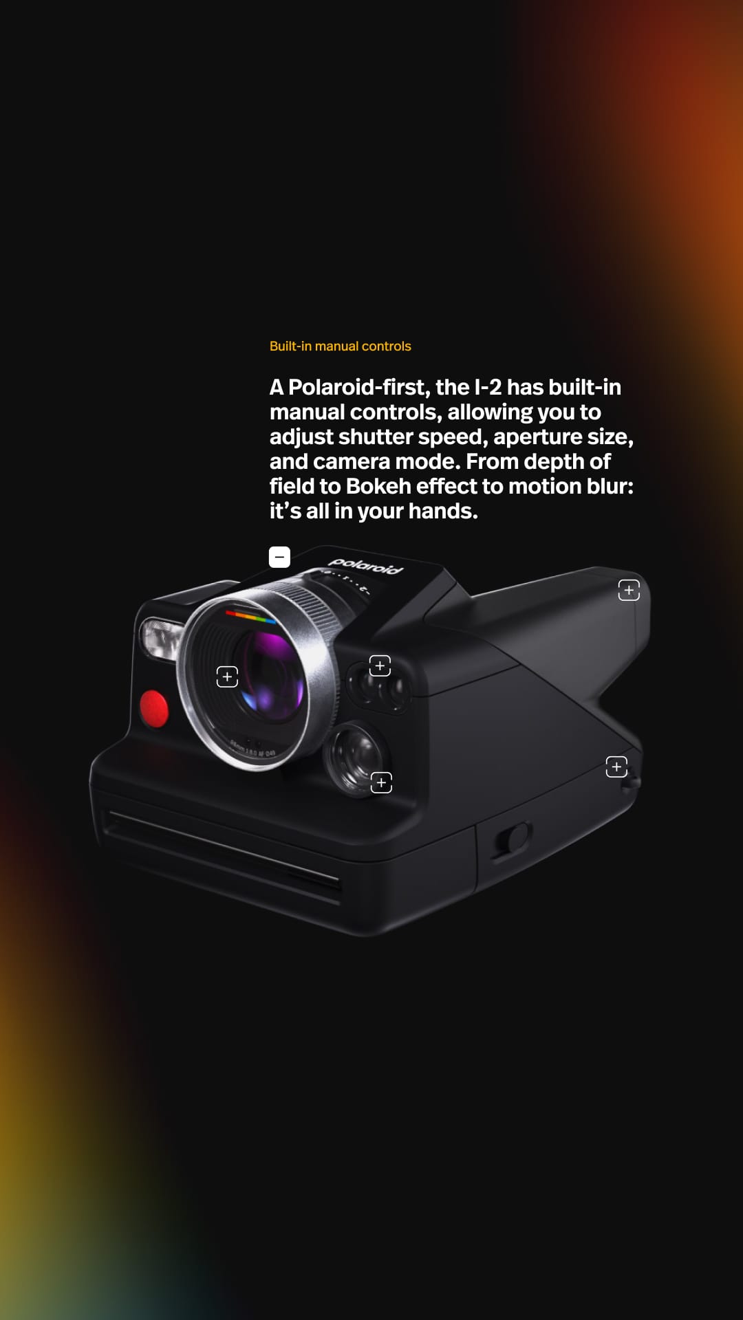 Polaroid I-2 tech specs detail