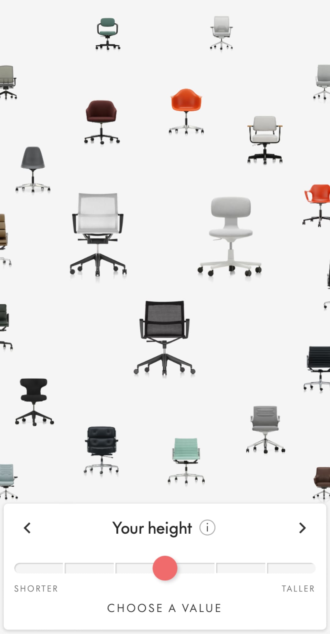 Screenshot showing the chair grid in action