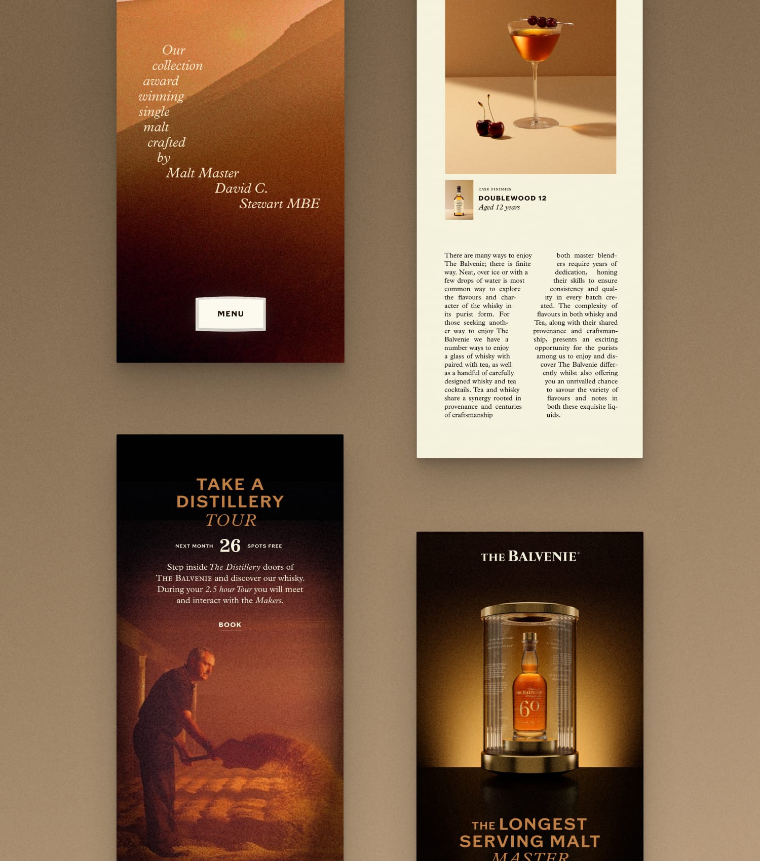 A compilation of the captivating and breath-taking designs for The Balvenie made by Build in Amsterdam
