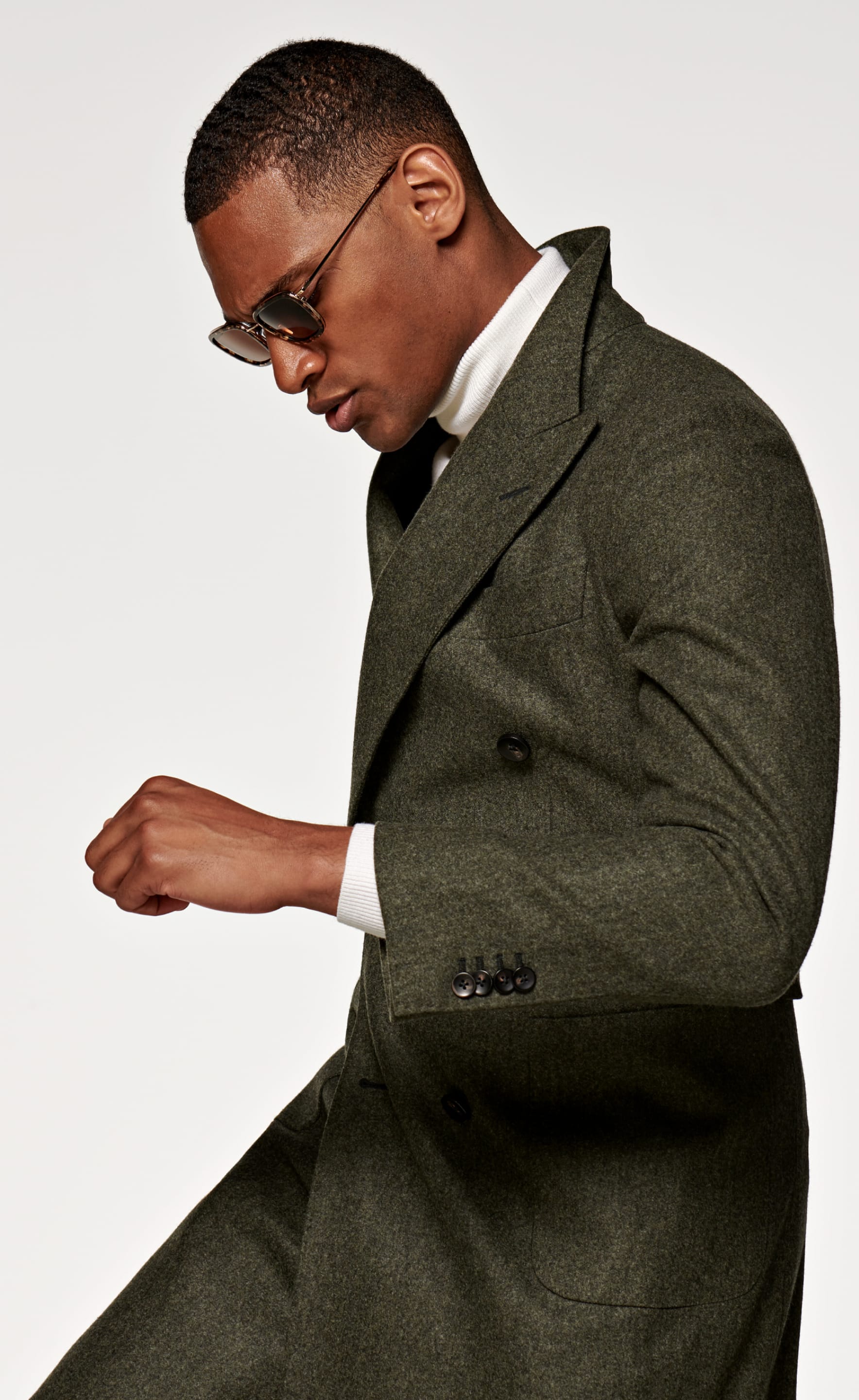 The Suitsupply model showing off his suit