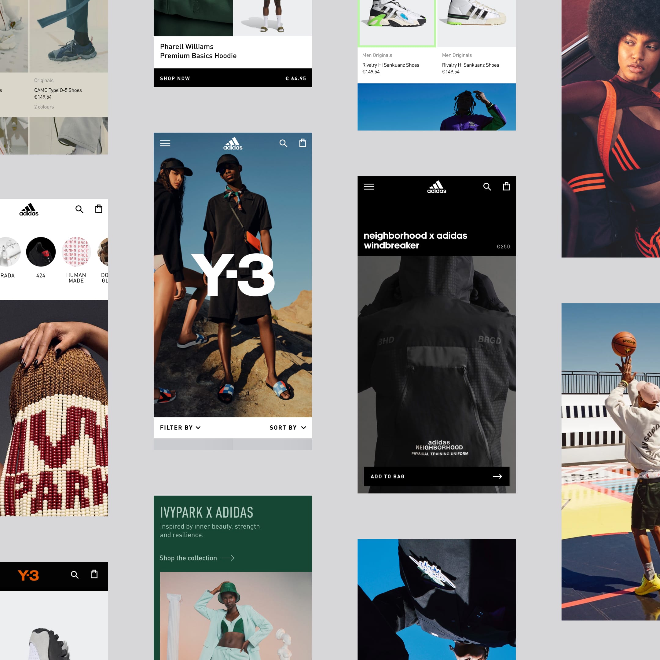 Adidas mobile screens