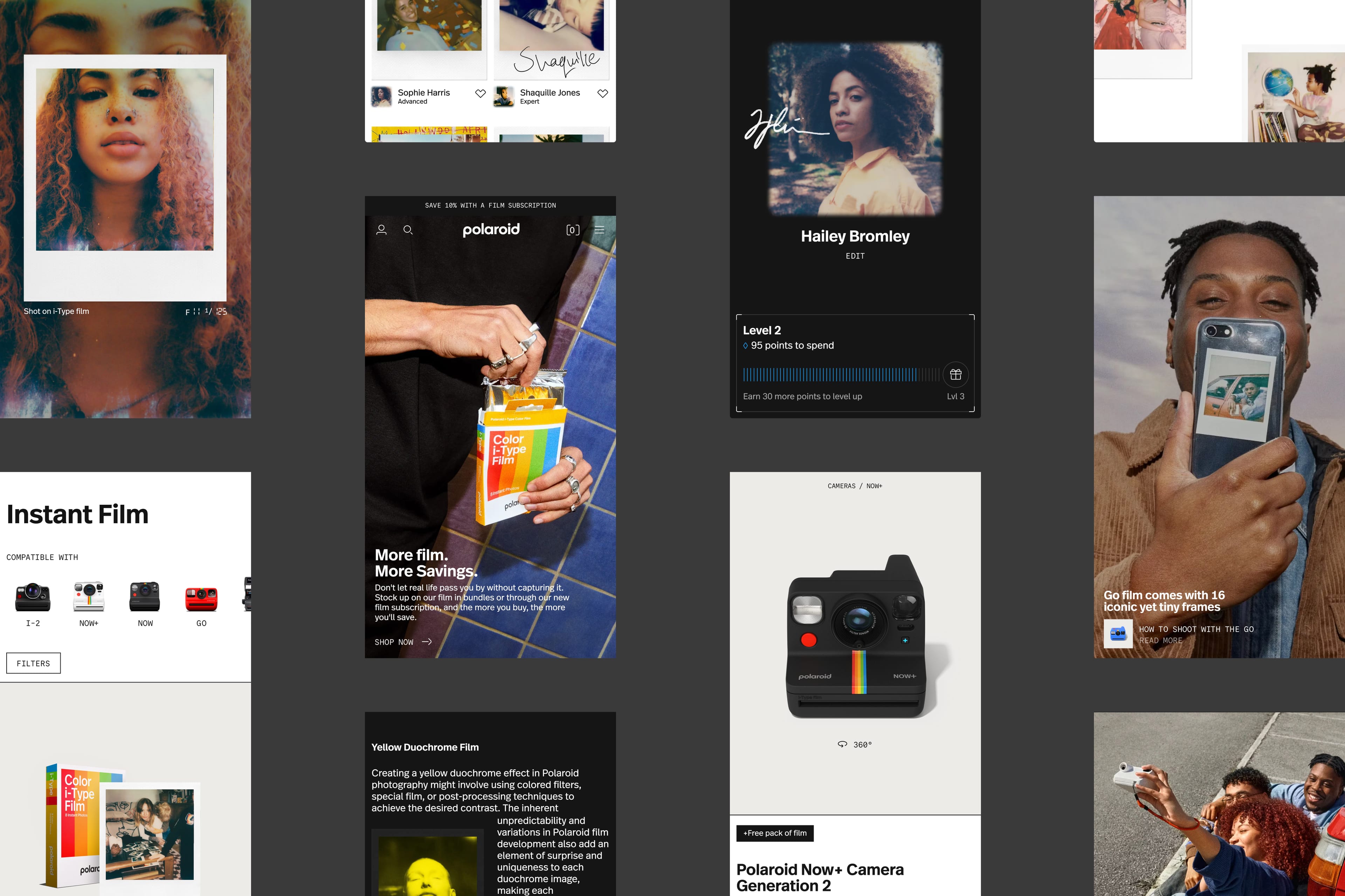 Polaroid - mobile visuals for website