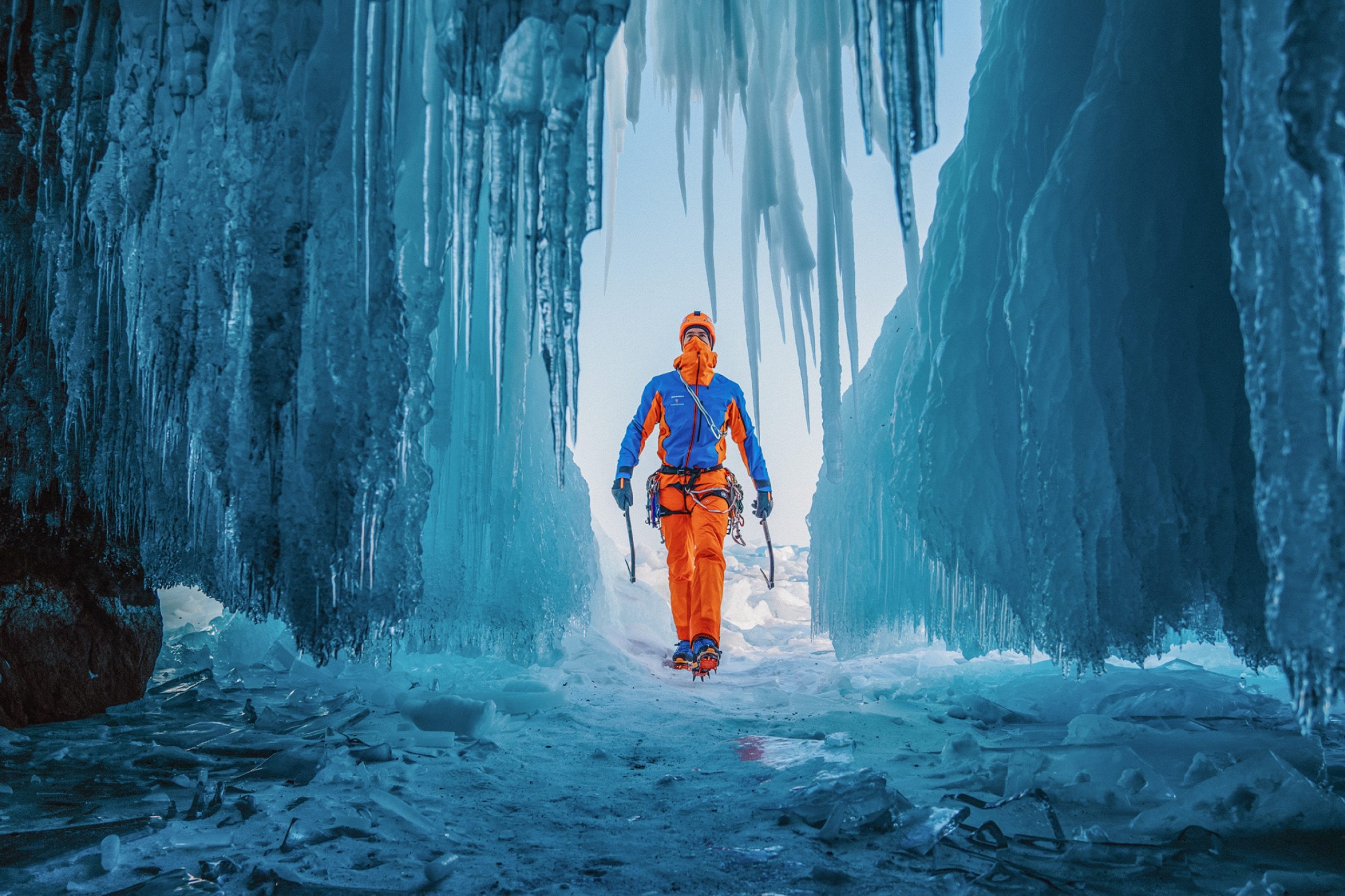 Climber in cave